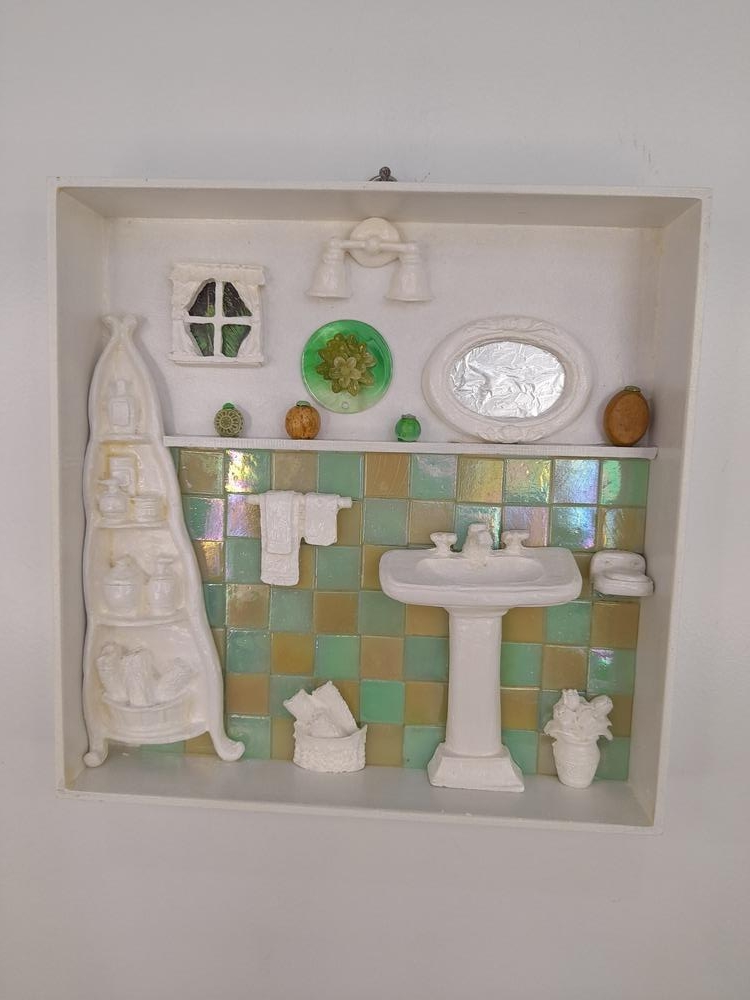 Quadro para Lavabo em mdf com Pastilha Decorado