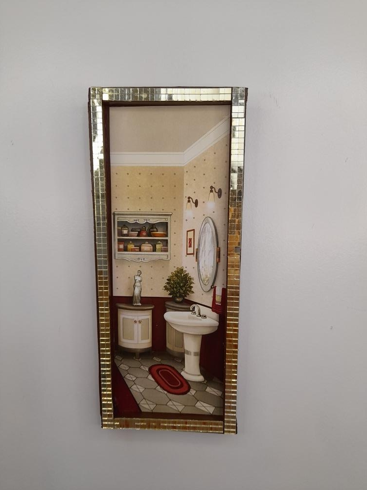 Quadro para Lavabo em mdf com Pastilha Decorado