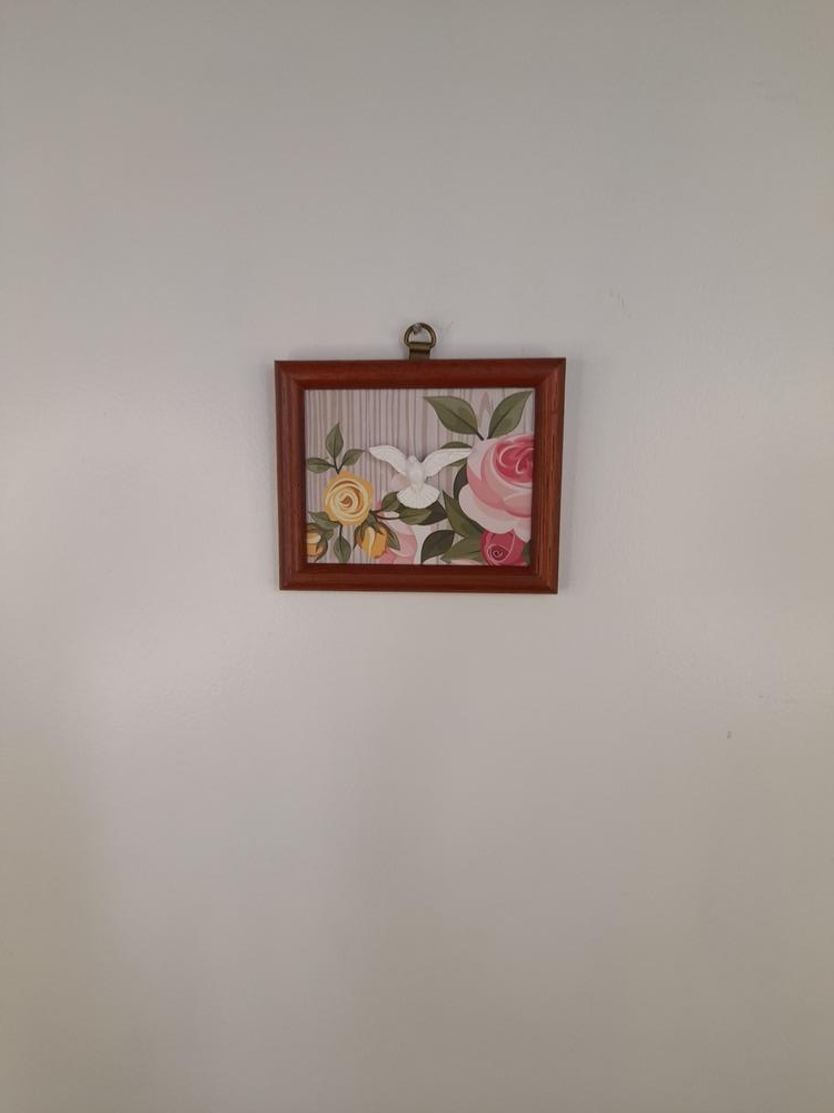 Mini Quadro em mdf com Divino Fundo Florido