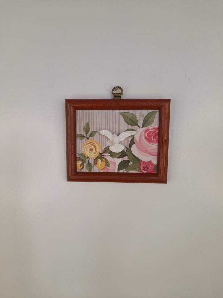 Mini Quadro em mdf com Divino Fundo Florido