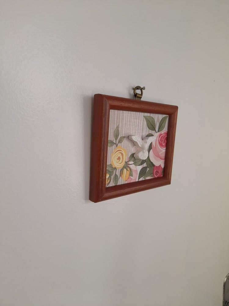 Mini Quadro em mdf com Divino Fundo Florido