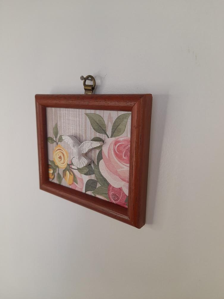 Mini Quadro em mdf com Divino Fundo Florido