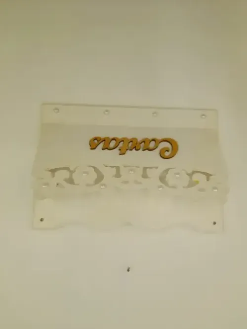 Porta Carta em mdf Branca com Corte a Laser de Flores