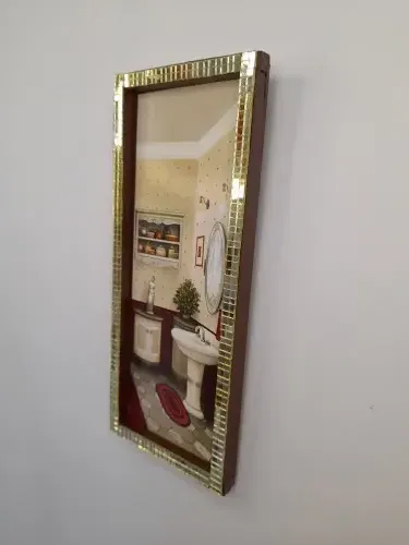 Quadro para Lavabo em mdf com Pastilha Decorado