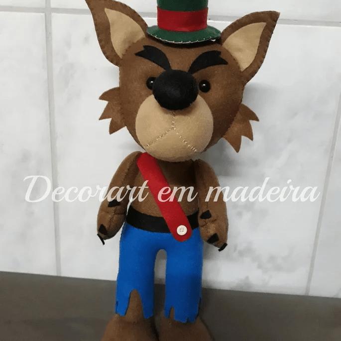 Lobo mau boneco decoração feltro