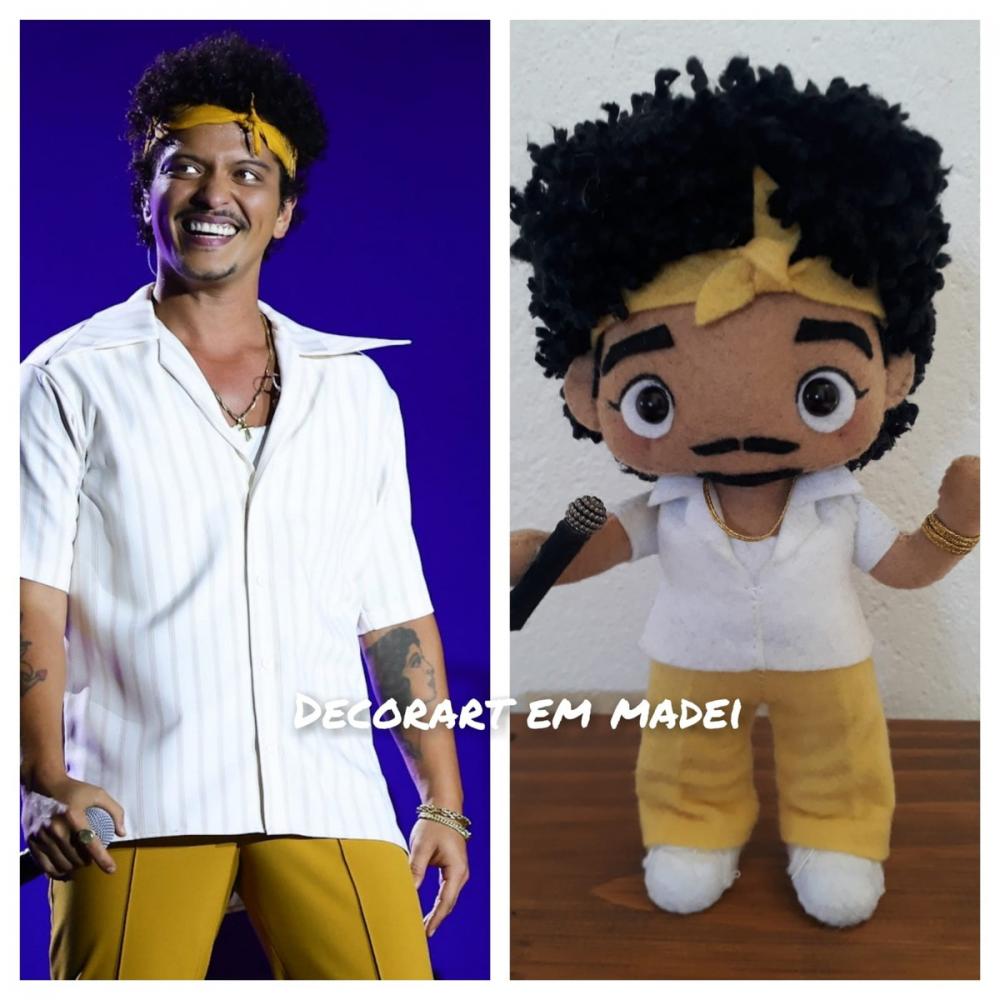 Bruno Mars Boneco Decoração Feltro