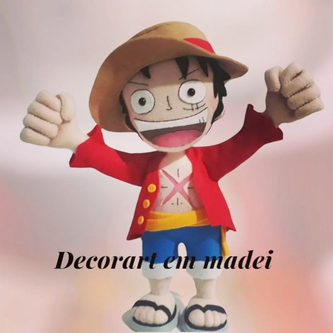 Luffy One Piece boneco decoração feltro