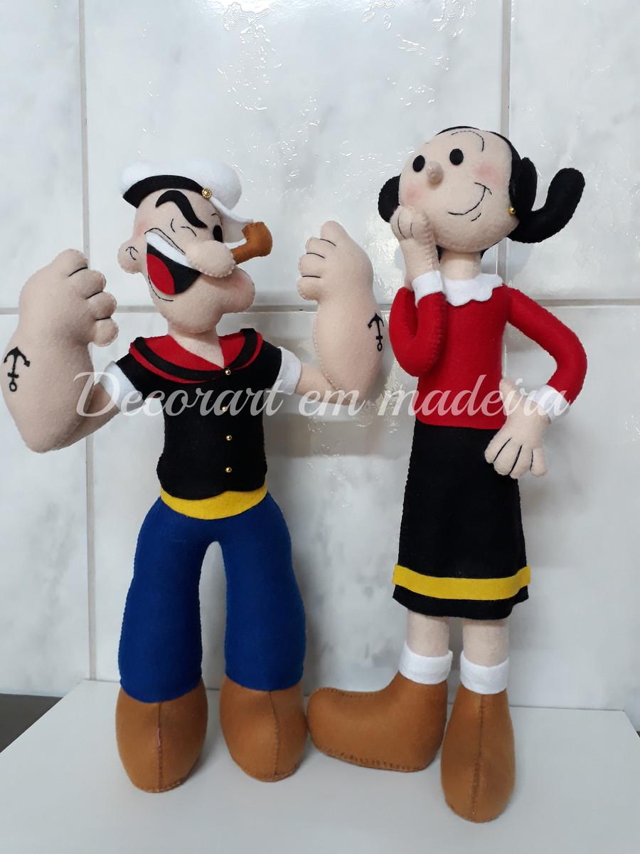 Popeye e Olívia bonecos decoração feltro