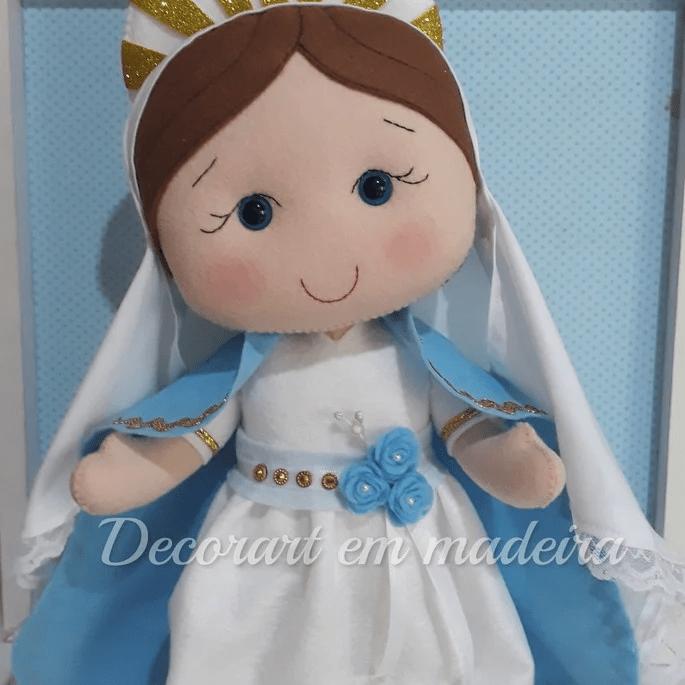 Nossa Senhora boneca santinha em feltro