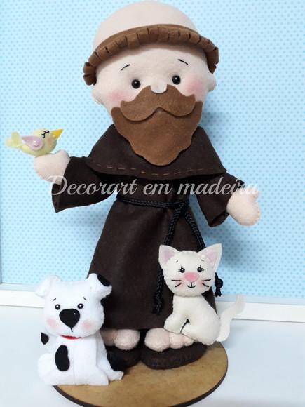 São Francisco de Assis boneco decoração feltro