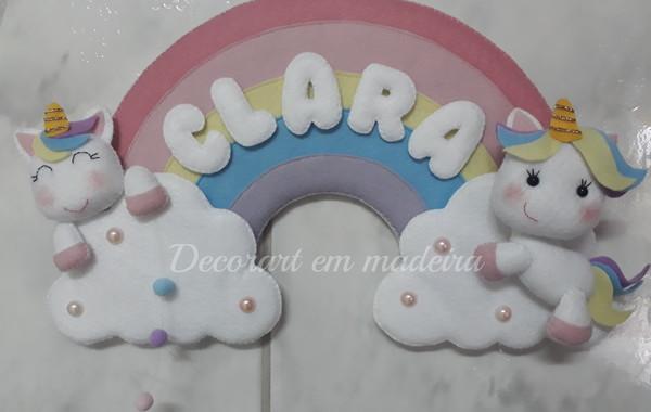 Guirlanda decoração enfeite porta maternidade - unicórnios