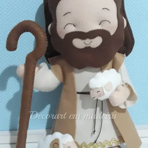 Jesus bom pastor boneco em feltro