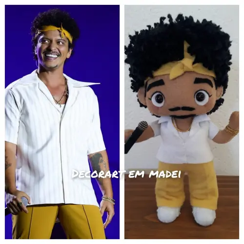 Bruno Mars Boneco Decoração Feltro