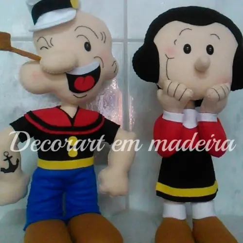 Popeye e Olívia bonecos em feltro