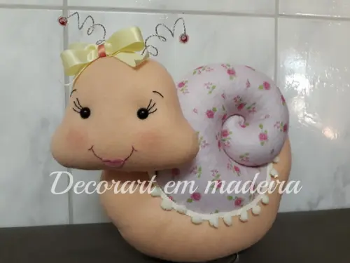 Caracol boneco decoração feltro