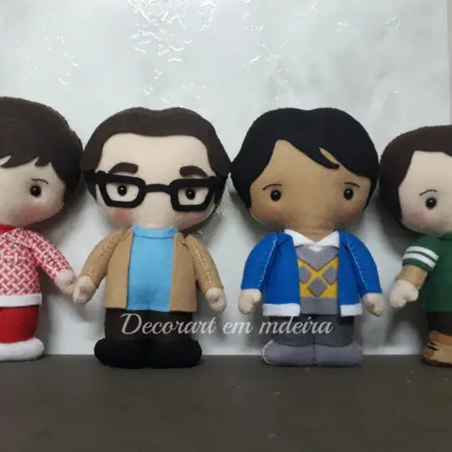 Bonecos decorativos feltro Big Bang theory