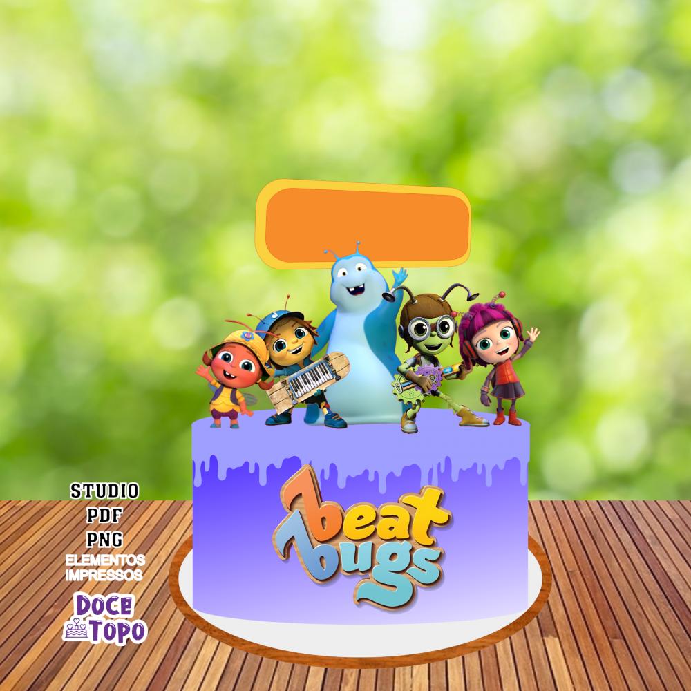 Topo de Bolo Beat Bugs 01 Studio/PDF/PNG