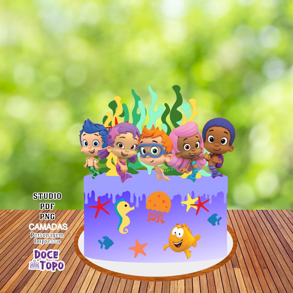 Topo de Bolo Bubble Guppies Studio/PDF/PNG