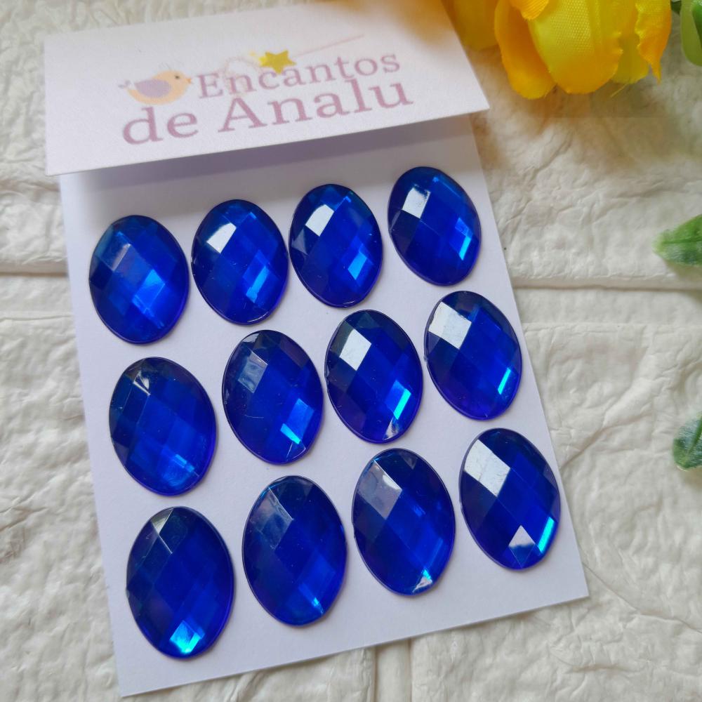 Chaton Oval Azul Royal - 12 unidades