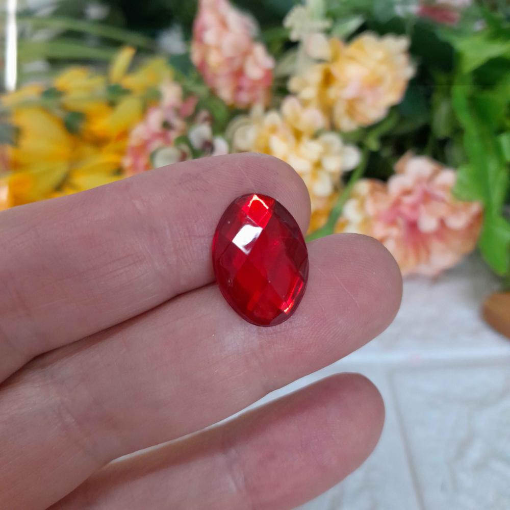 Chaton Oval Vermelho - 12 unidades