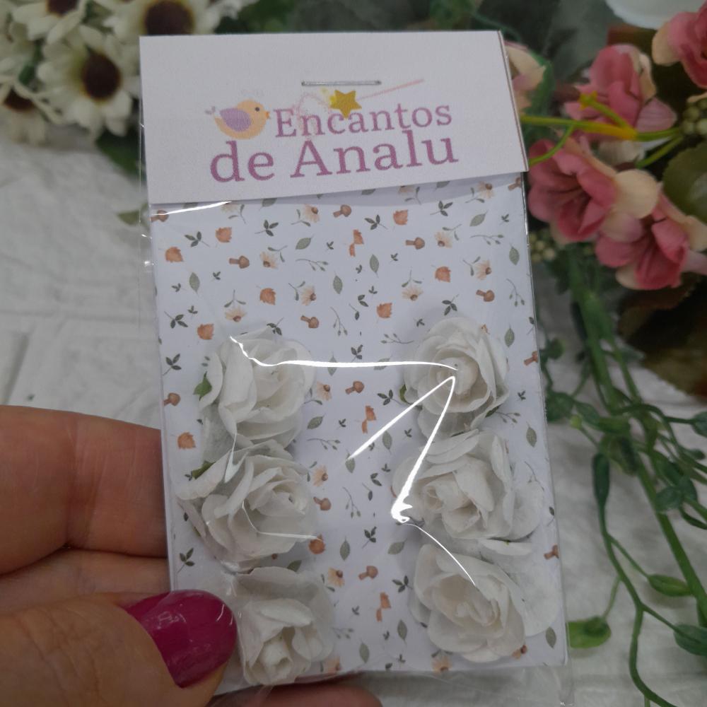 Flores de Papel cor nude - cartela com 6 unidades