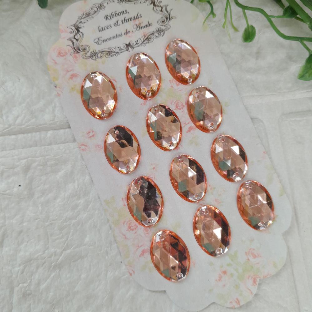 Chaton Rose Gold - Cartela com 12 unidades