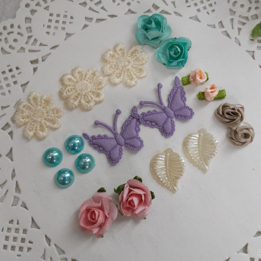 Kit de Embellishments para Artesanato e Scrapbook - Cores Coorden