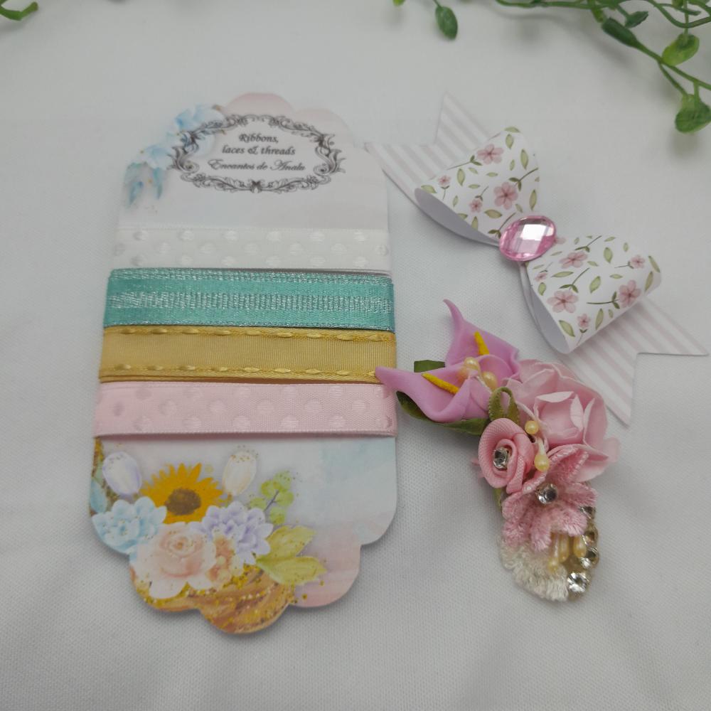 Mini Kit de Enfeites e Fitas Coordenadas para Scrapbook - Cópia