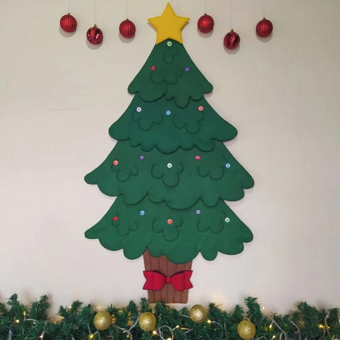 Árvore de Natal de Feltro Montessori Interativa - Tam. G