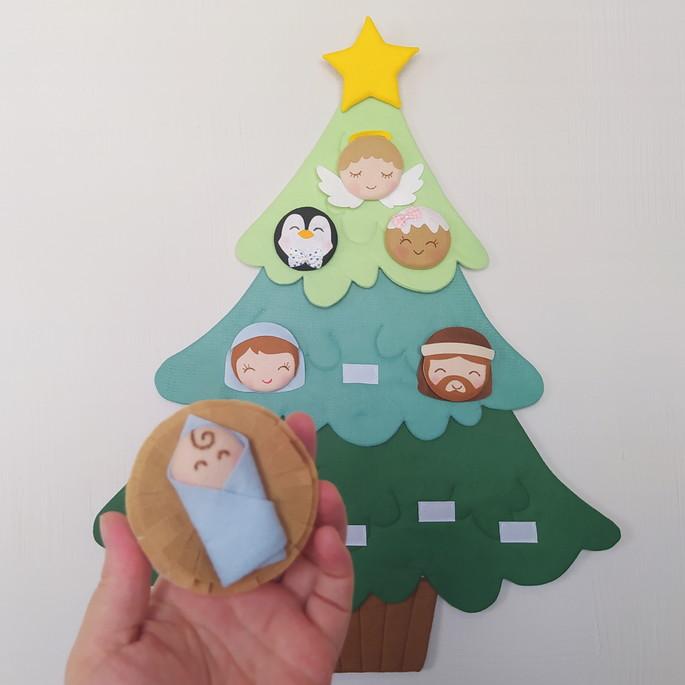 Árvore de Natal de Feltro com Velcro Montessori - Tam. M