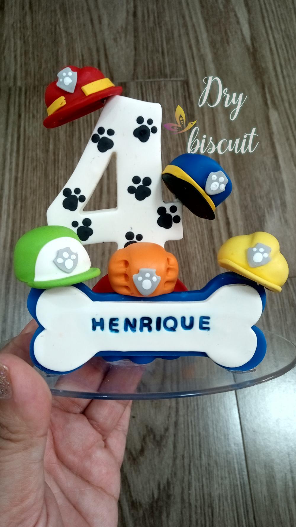 Vela em biscuit Patrulha canina