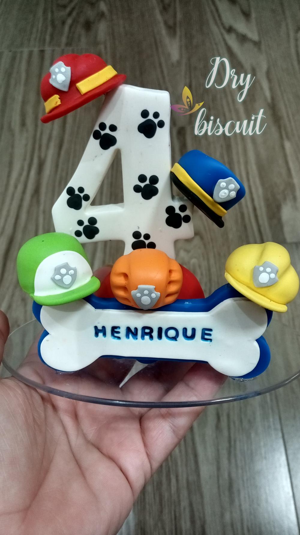 Vela em biscuit Patrulha canina