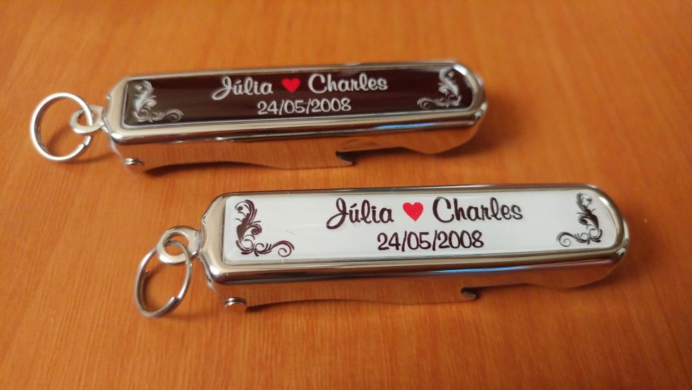 Lembrancinha Chaveiros personalizados cortador de unhas e abridor