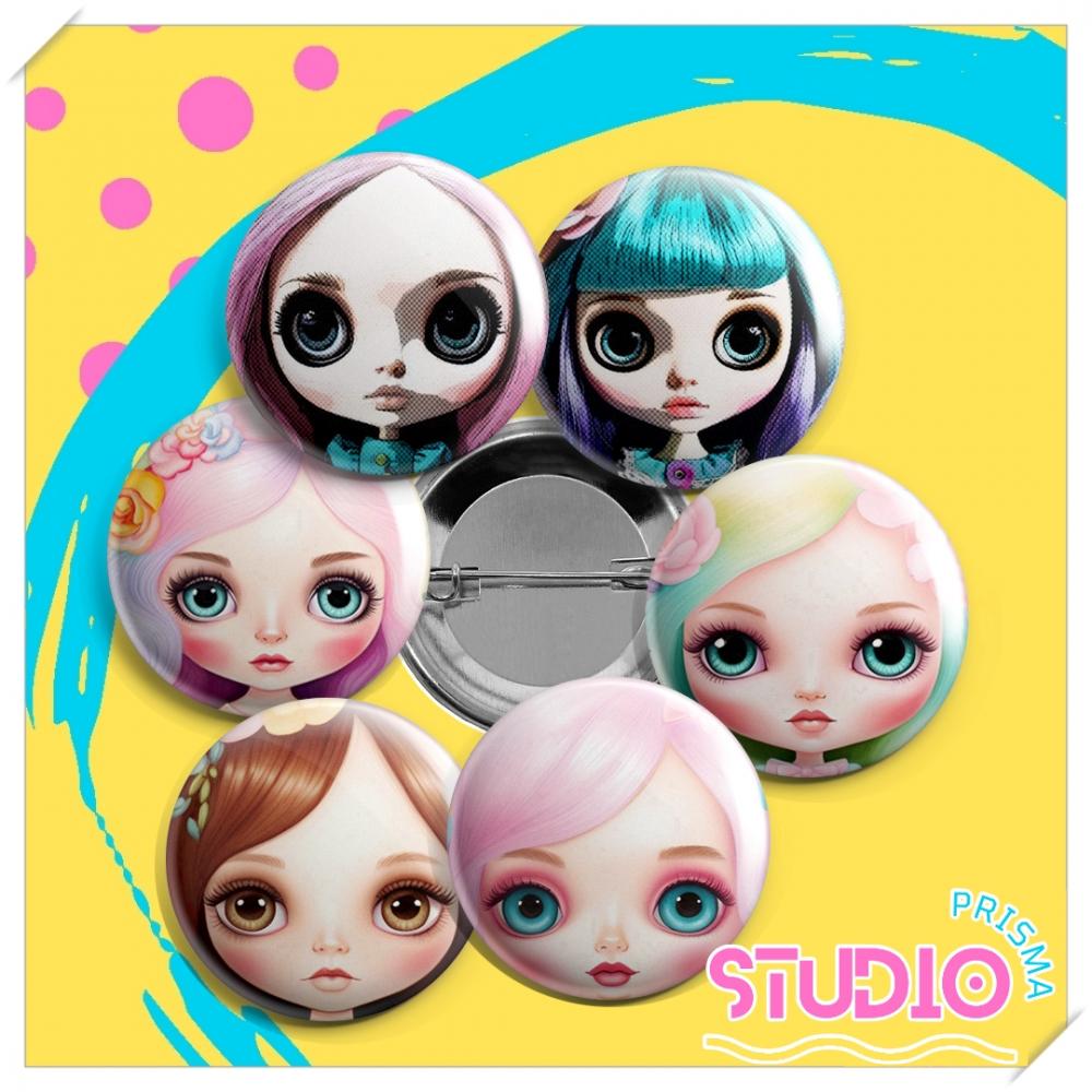 Kit com Buttons Big Eyes Doll