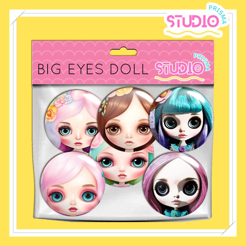 Kit com Buttons Big Eyes Doll