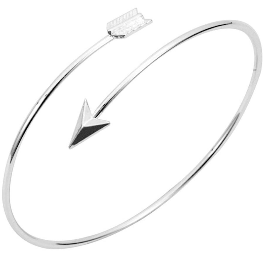 Pulseira Bracelete Feminina Estilo Flecha Prata