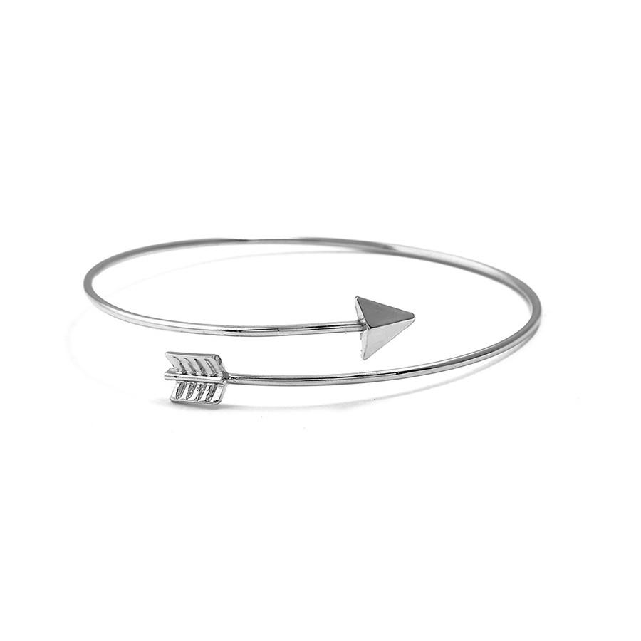 Pulseira Bracelete Feminina Estilo Flecha Prata