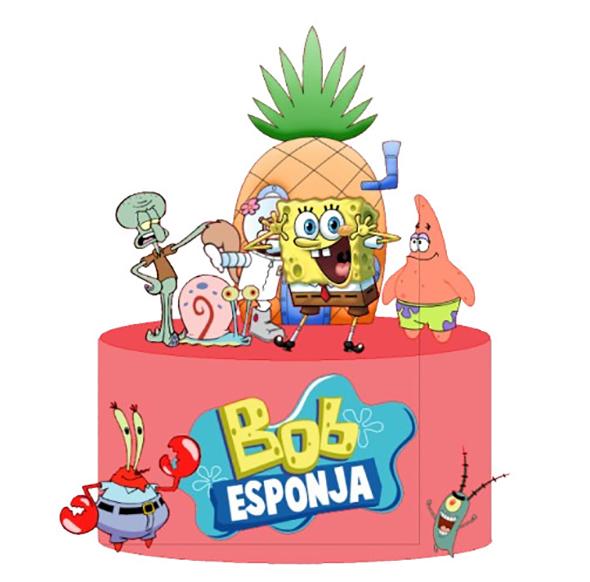 Arquivo de corte topo de bolo Bob Esponja