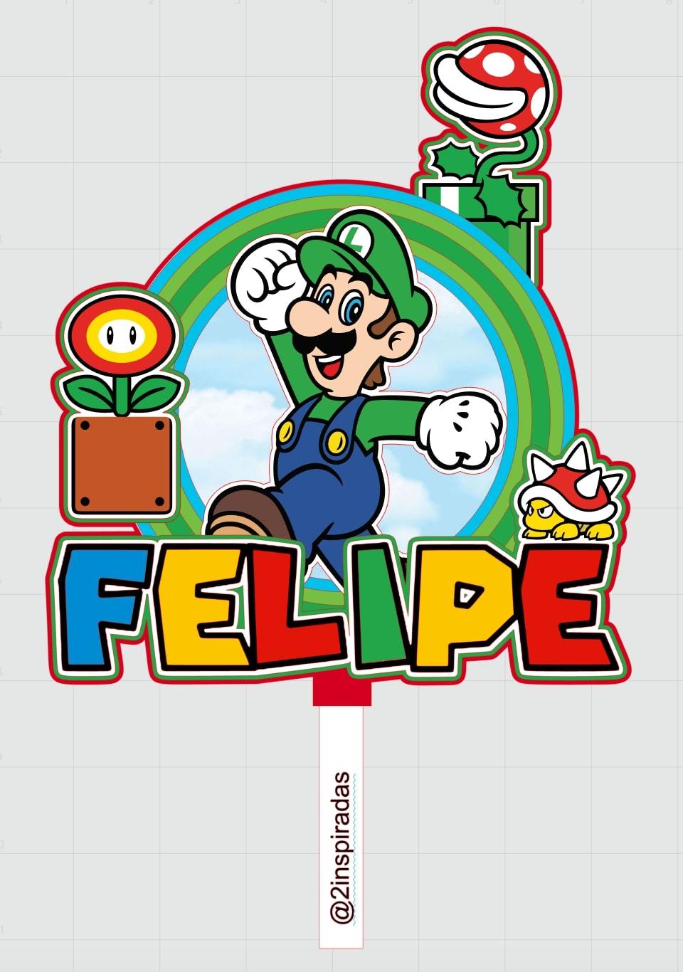 Arquivo de corte topo de bolo Super Mario