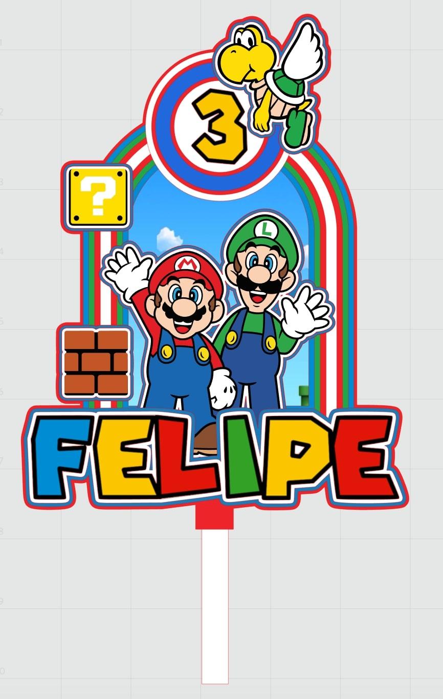 Arquivo de corte topo de bolo Super Mario