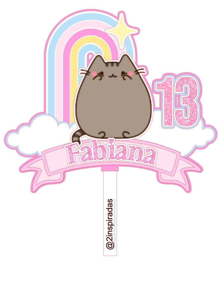 Arquivo de corte topo de bolo Pusheen Cat