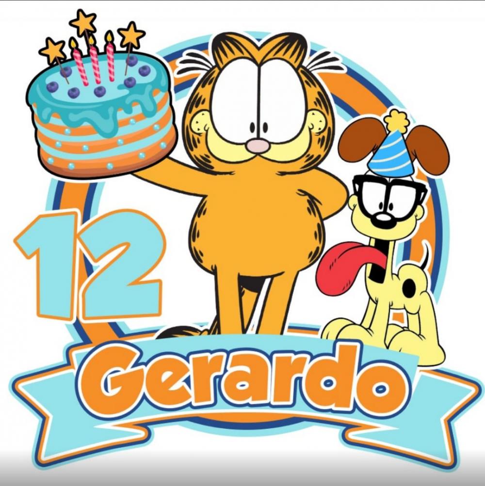 Arquivo de corte topo de bolo Garfield