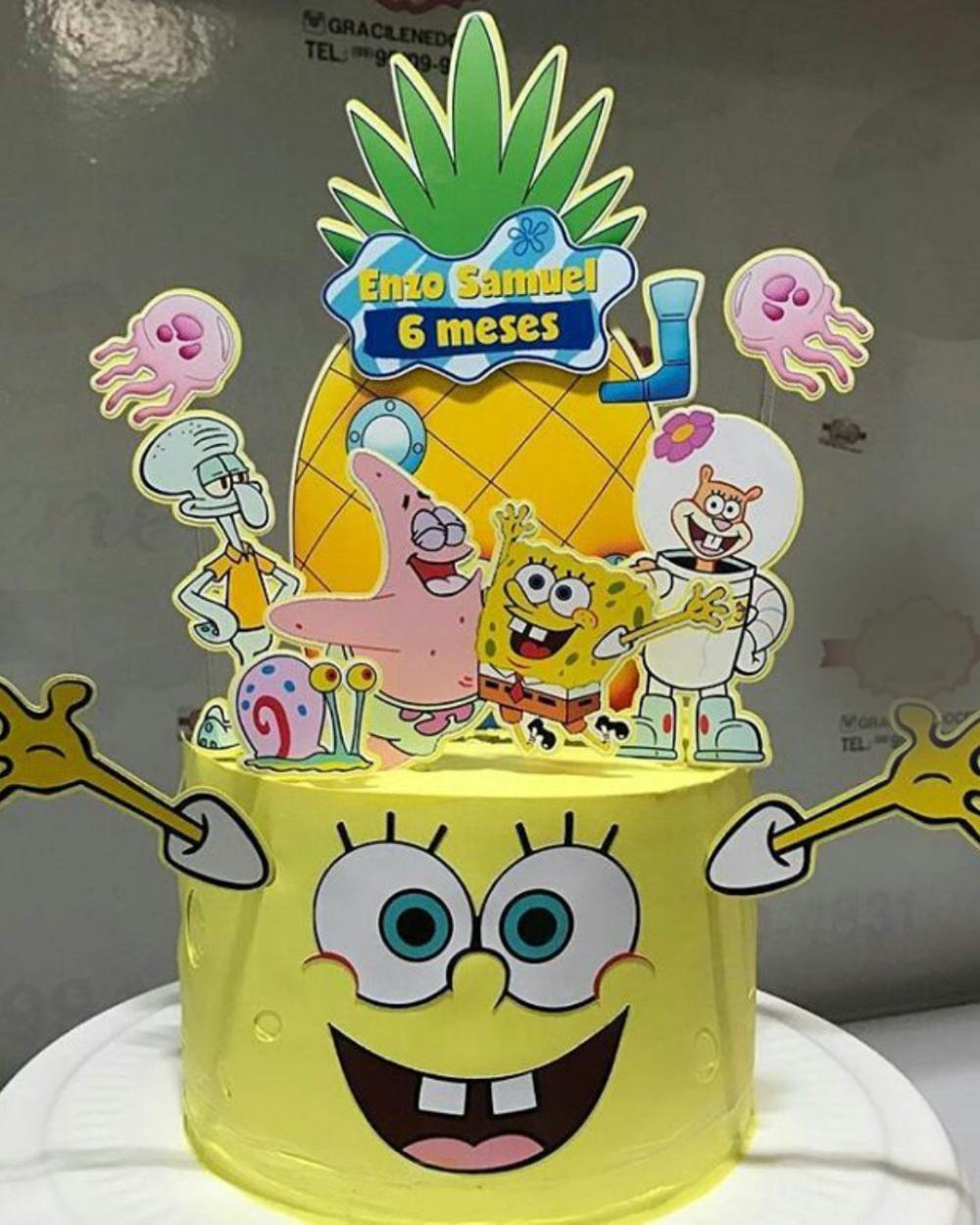 Arquivo de corte topo de bolo Bob Esponja