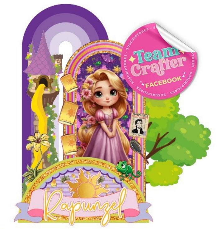 Topo de Bolo Rapunzel