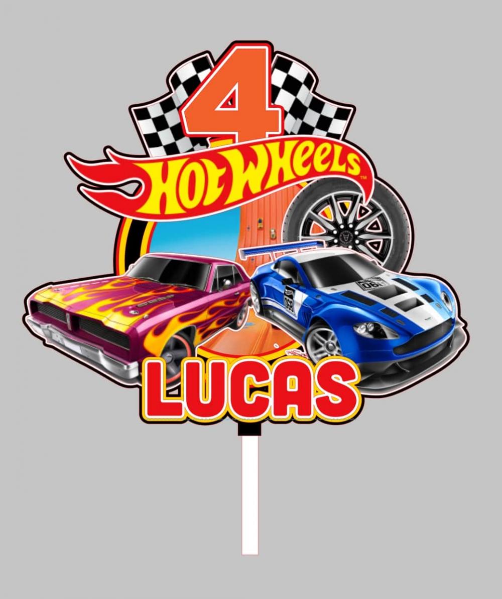 Topo de bolo Hotwheels