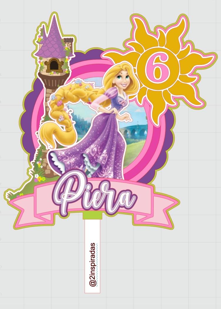 Topo de Bolo Rapunzel