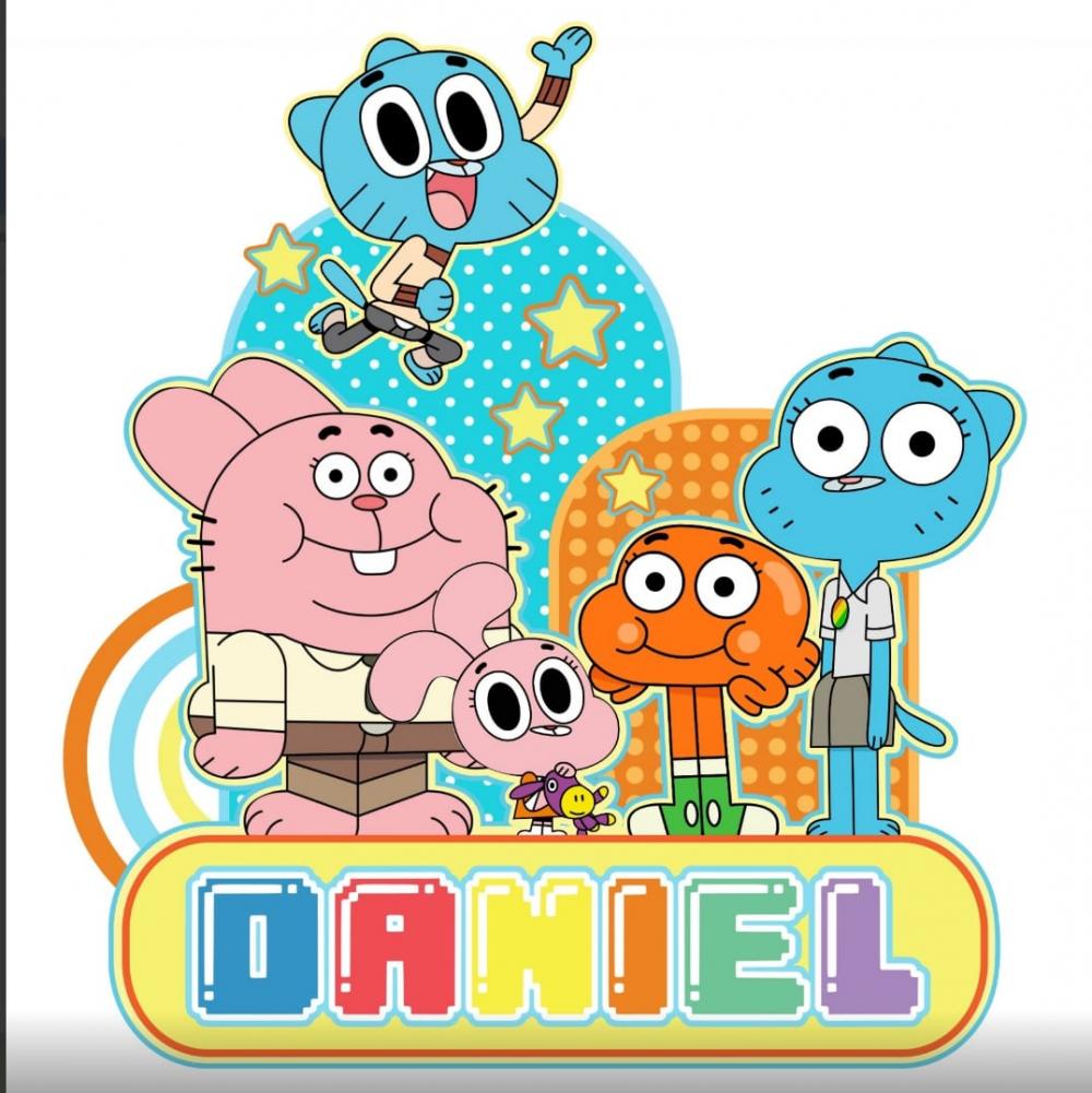 Topo de Bolo Mundo de Gumball