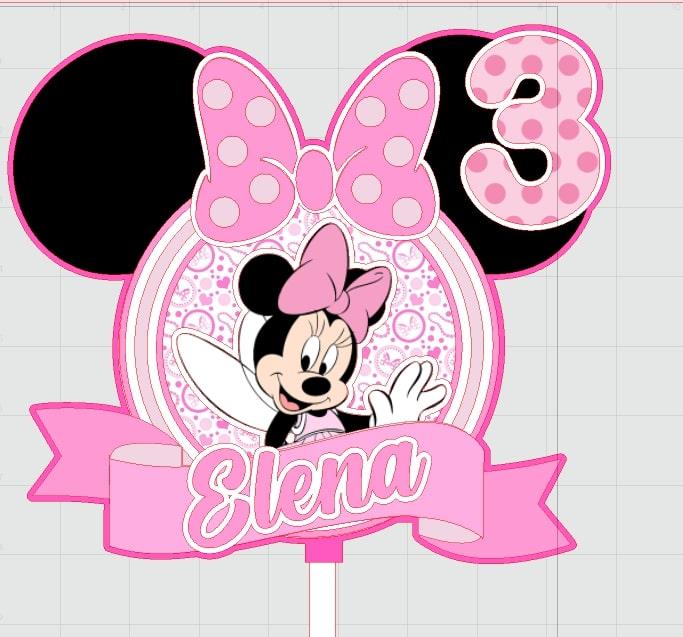 Topo de Bolo Minnie