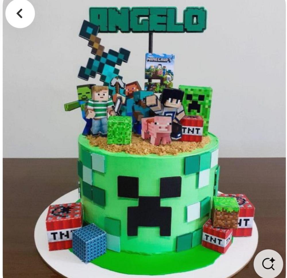 Topo de Bolo Minecraft