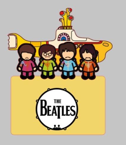 Arquivo de corte topo de bolo Beatles